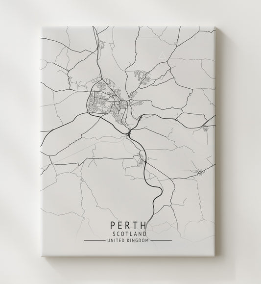 Perth Scotland UK city map print 16x20 Gallery Frame
