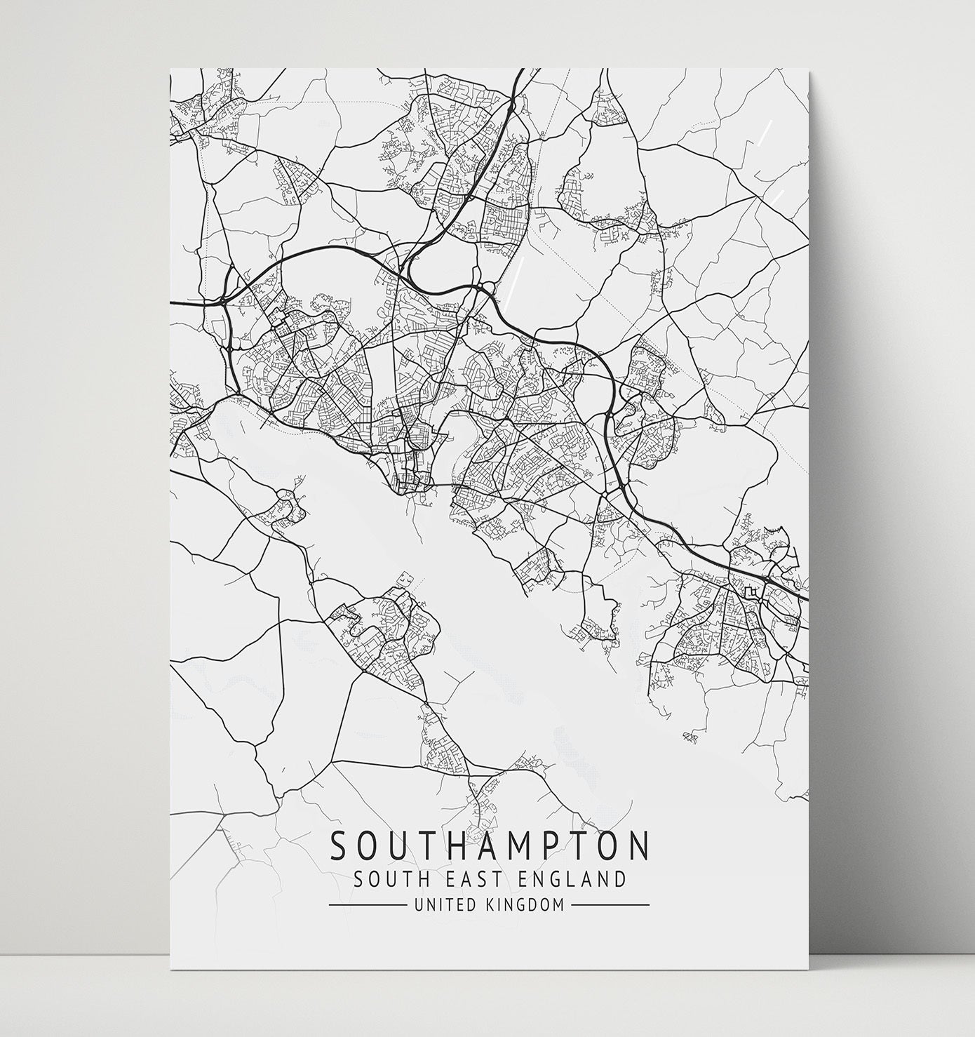 City Map Print - Southampton - South East England UK City Map 16x20 Unframed Print city map wall art print – UK City Map decor