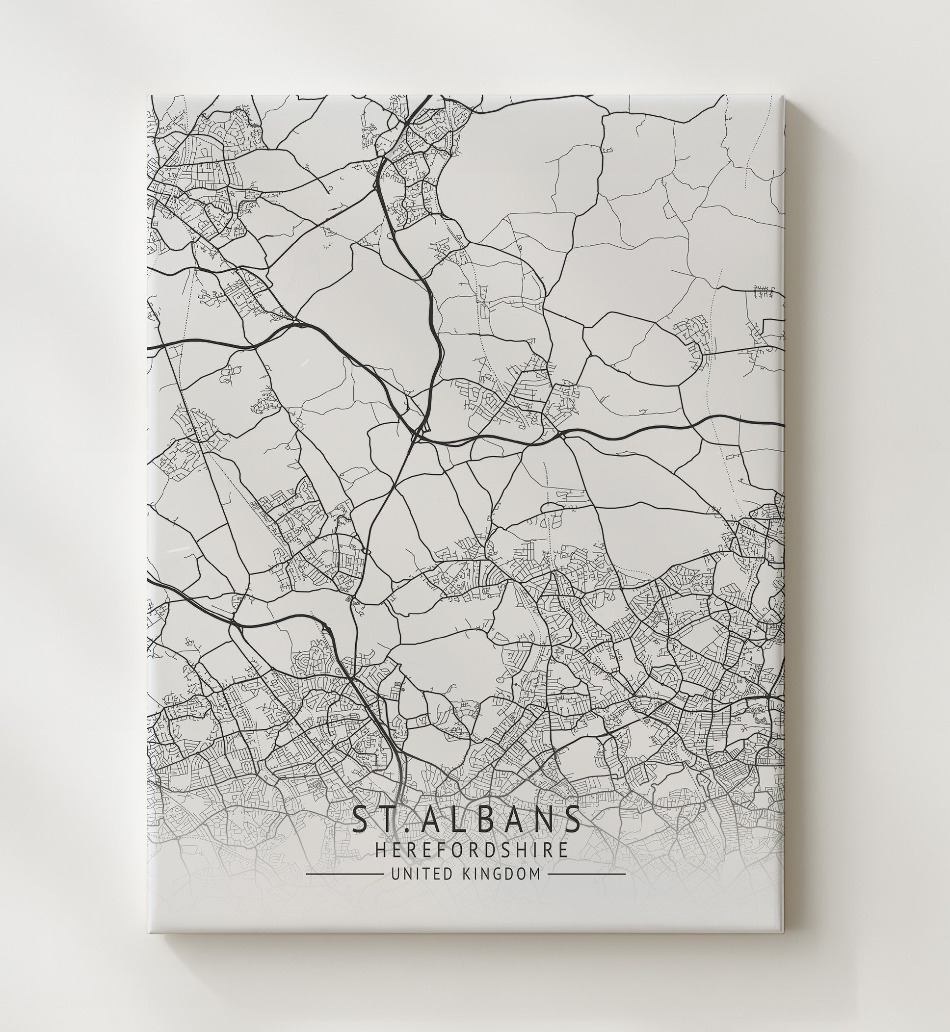 City Map Print - St. DavidCity Map Print - Wales UK City Map 20x24 Canvas city map wall art print – UK City Map decor