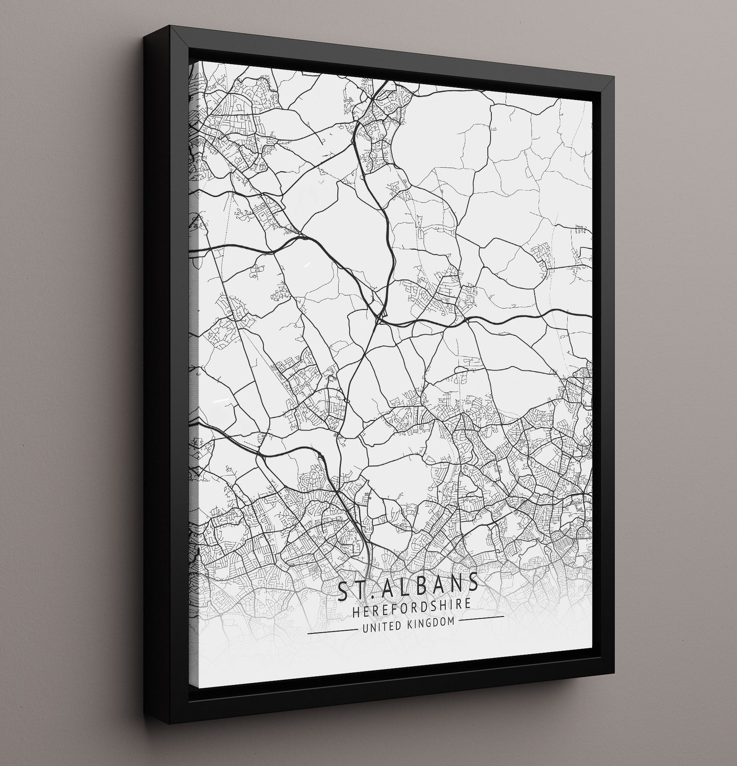 City Map Print - St. DavidCity Map Print - Wales UK City Map 16x20 Framed Canvas city map wall art print – UK City Map decor
