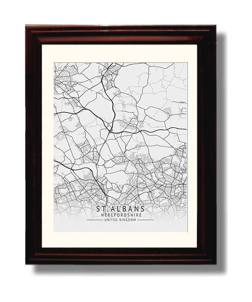 City Map Print - St. DavidCity Map Print - Wales UK City Map 8x10 Beveled Frame city map wall art print – UK City Map decor