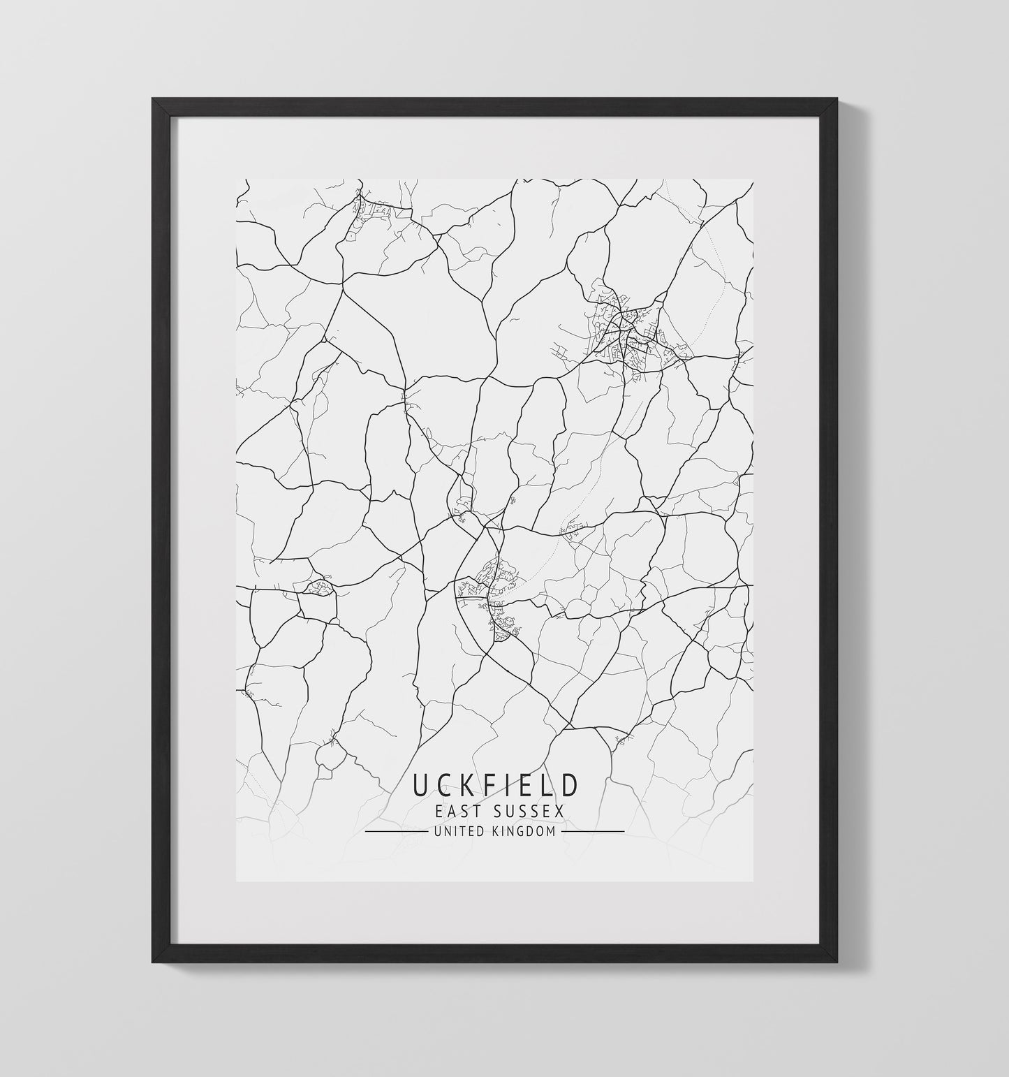 City Map Print - Truro - Cornwall UK City Map 16x20 Gallery Frame city map wall art print – UK City Map decor