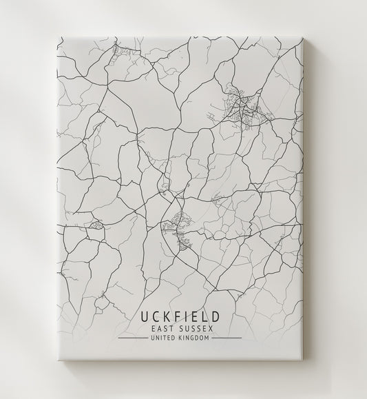 Uckfield East Sussex UK city map print 16x20 Gallery Frame