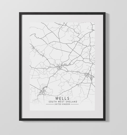 City Map Print - Wakefield - West Yorkshire UK City Map 16x20 16x20 Gallery Framed Artworkd Artwork wall art print – vintage decor