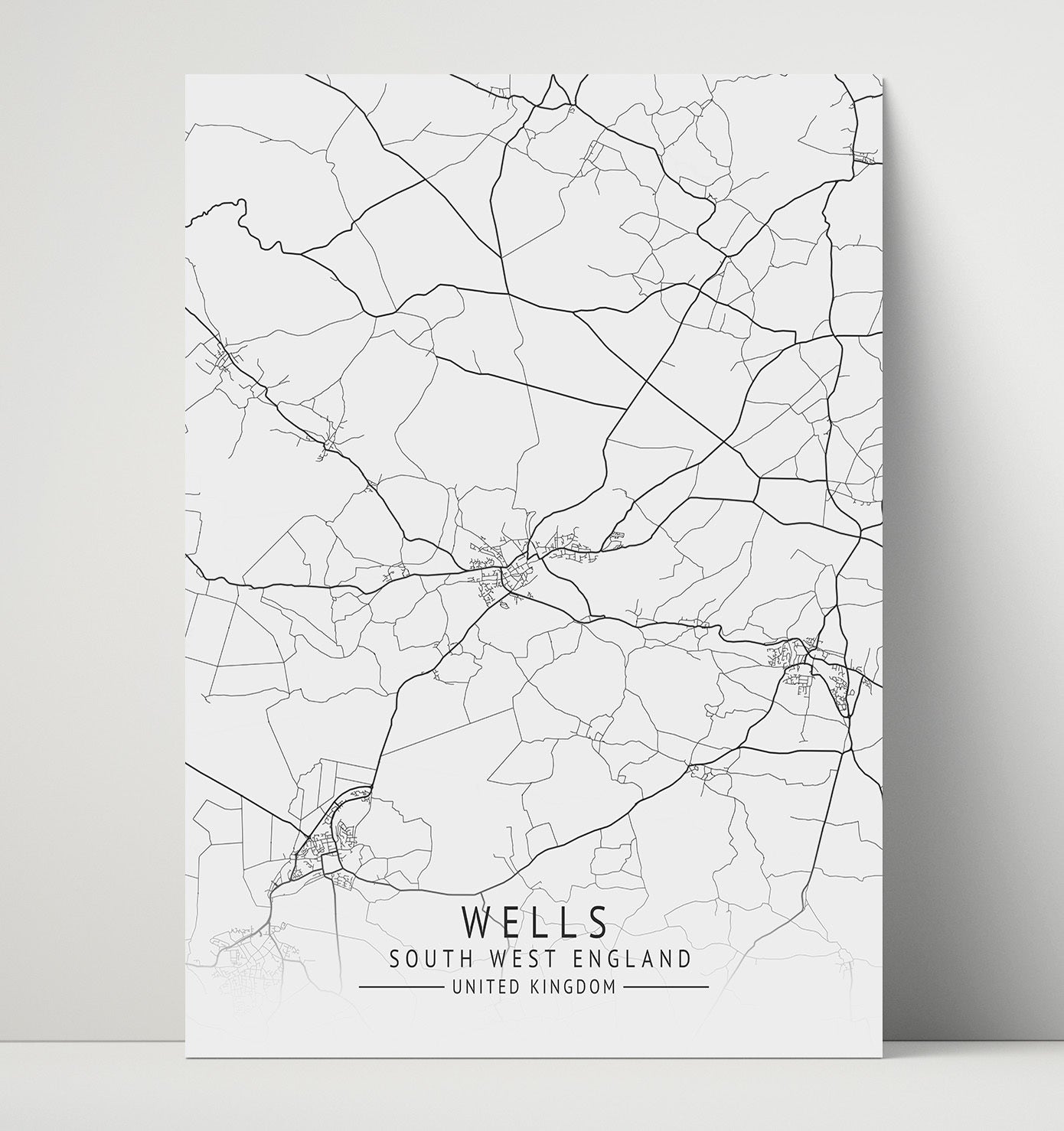 City Map Print - WellCity Map Print - South West England UK City Map 16x20 Unframed Print city map wall art print – UK City Map decor