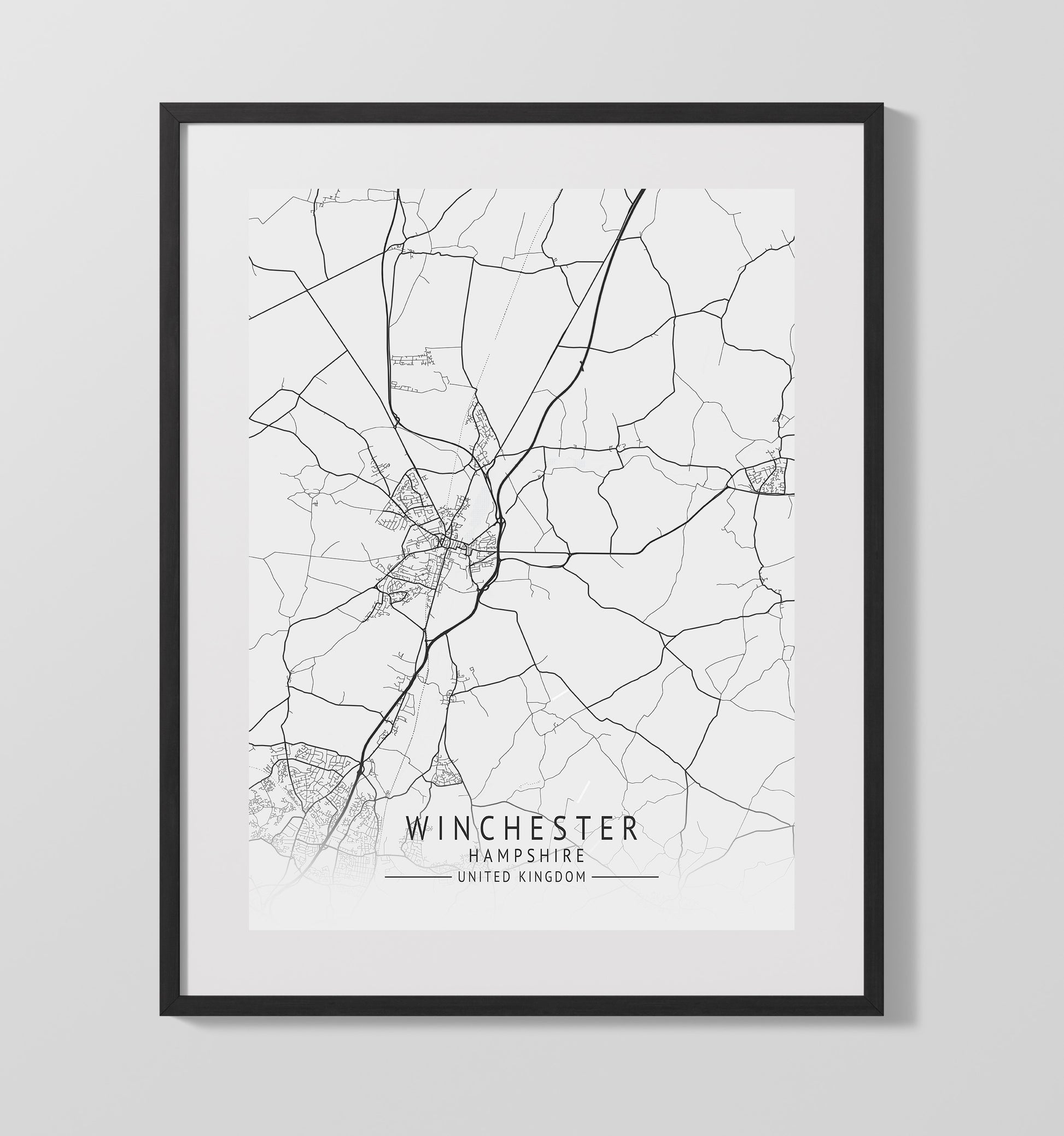 City Map Print - WellCity Map Print - South West England UK City Map 16x20 Gallery Frame city map wall art print – UK City Map decor