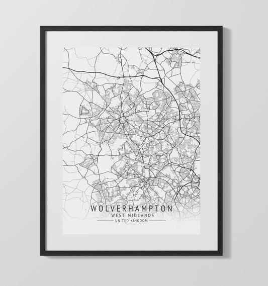 City Map Print - Winchester - Hampshire UK City Map 16x20 16x20 Gallery Framed Artworkd Artwork wall art print – vintage decor