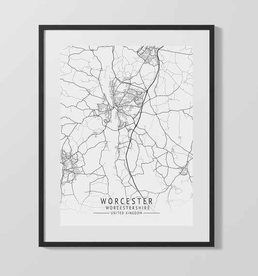 City Map Print - Wolverhampton - West Midlands UK City Map 16x20 16x20 Gallery Framed Artworkd Artwork wall art print – vintage decor