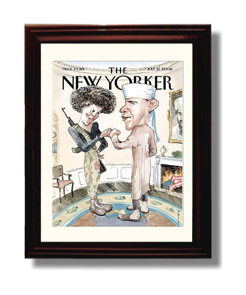 Modern - Magazine Cover - New Yorker Political Satire Leaders Fist Bump History Wall Art