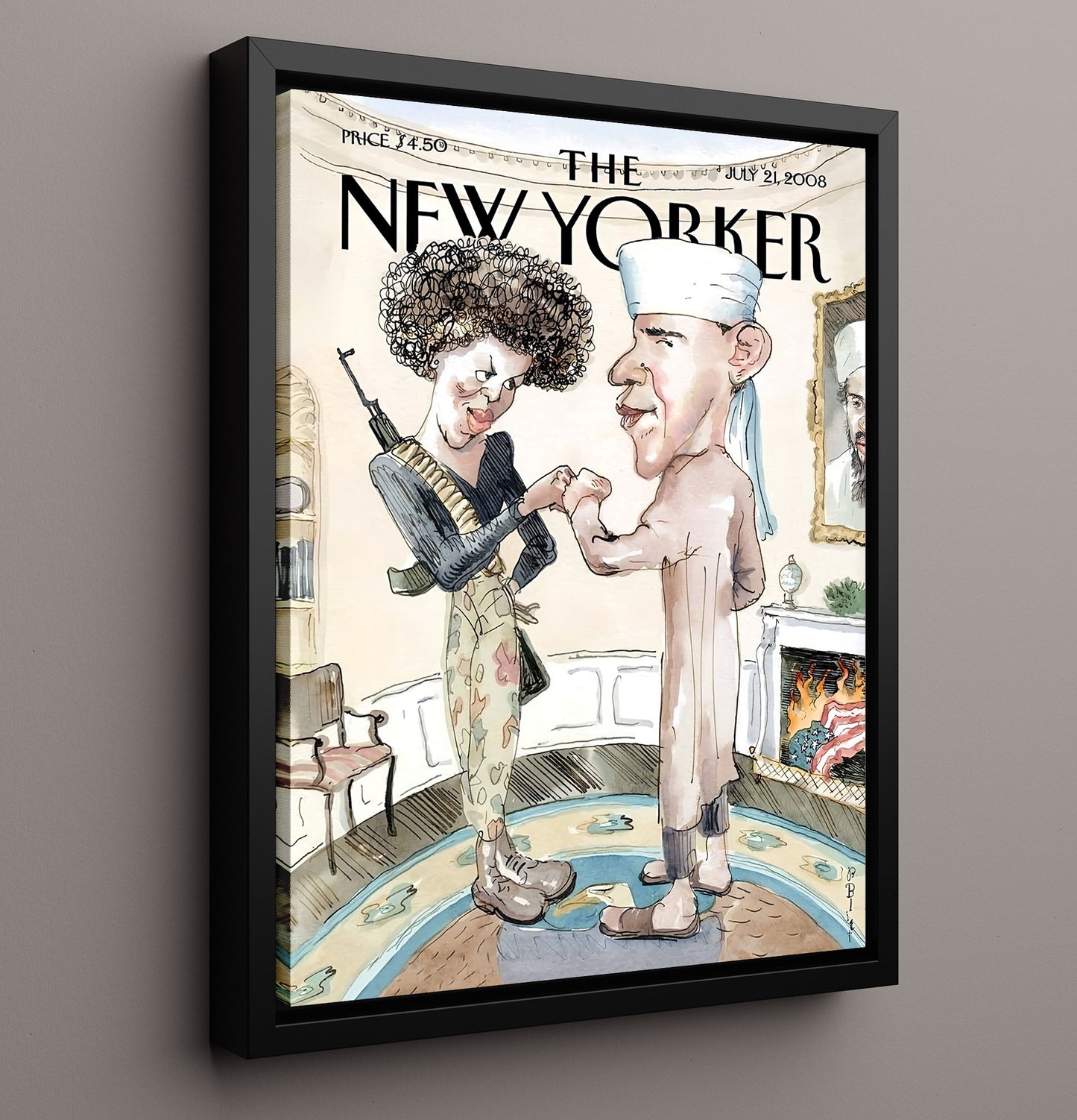 Modern - Magazine Cover - New Yorker Political Satire Leaders Fist Bump History Wall Art