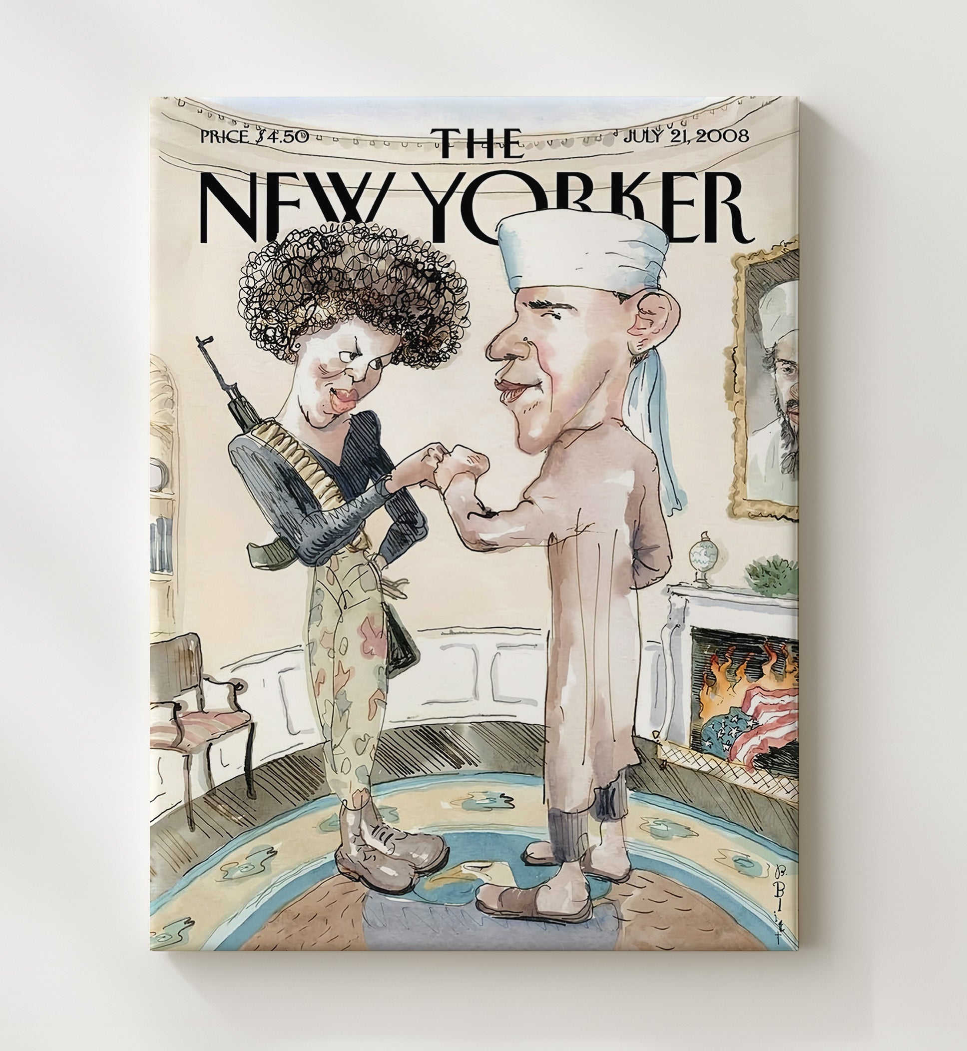 Modern - Magazine Cover - New Yorker Political Satire Leaders Fist Bump History Wall Art