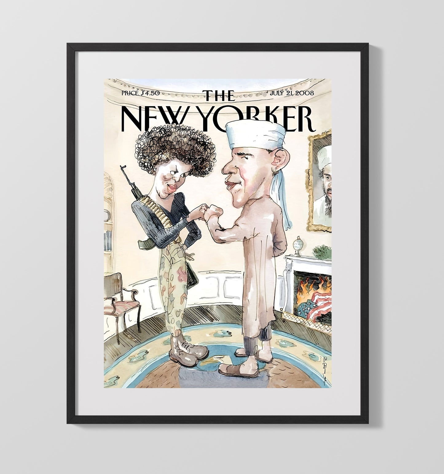 Modern - Magazine Cover - New Yorker Political Satire Leaders Fist Bump History Wall Art