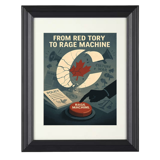 Political Poster - From Red Tory to Rage Machine Canada Symbolism 8x10 Beveled Frame history wall art