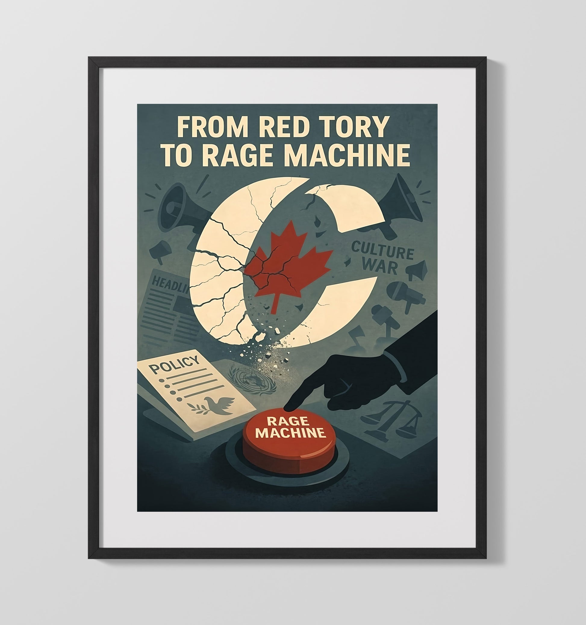 Modern - Political Poster - From Red Tory To Rage Machine Canada Symbolism History Wall Art