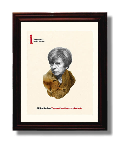 Modern - Political Poster - Theresa May Fox Fur Election Satire History Wall Art