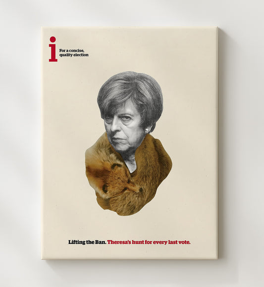 Political Poster - Theresa May Fox Fur Election Satire 8x10 Canvas history wall art