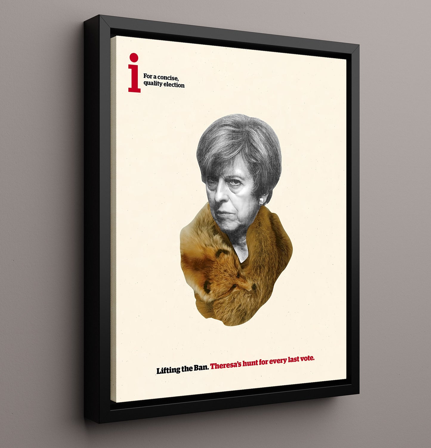 Modern - Political Poster - Theresa May Fox Fur Election Satire History Wall Art