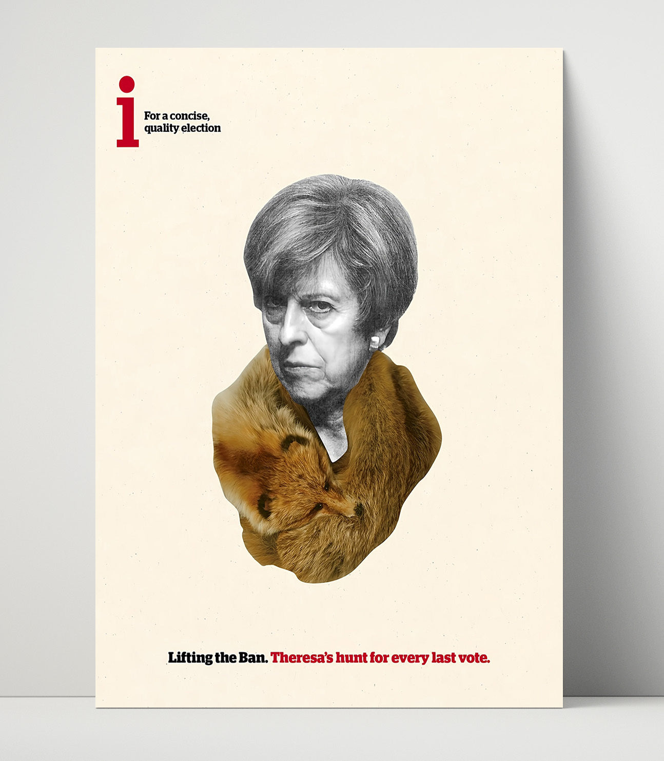 Modern - Political Poster - Theresa May Fox Fur Election Satire History Wall Art