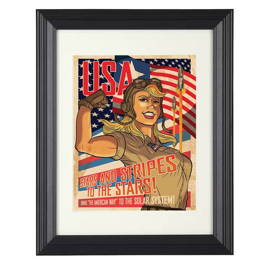 Stars and Stripes to the Stars – Space Aviation Artwork unframed semi-gloss poster print