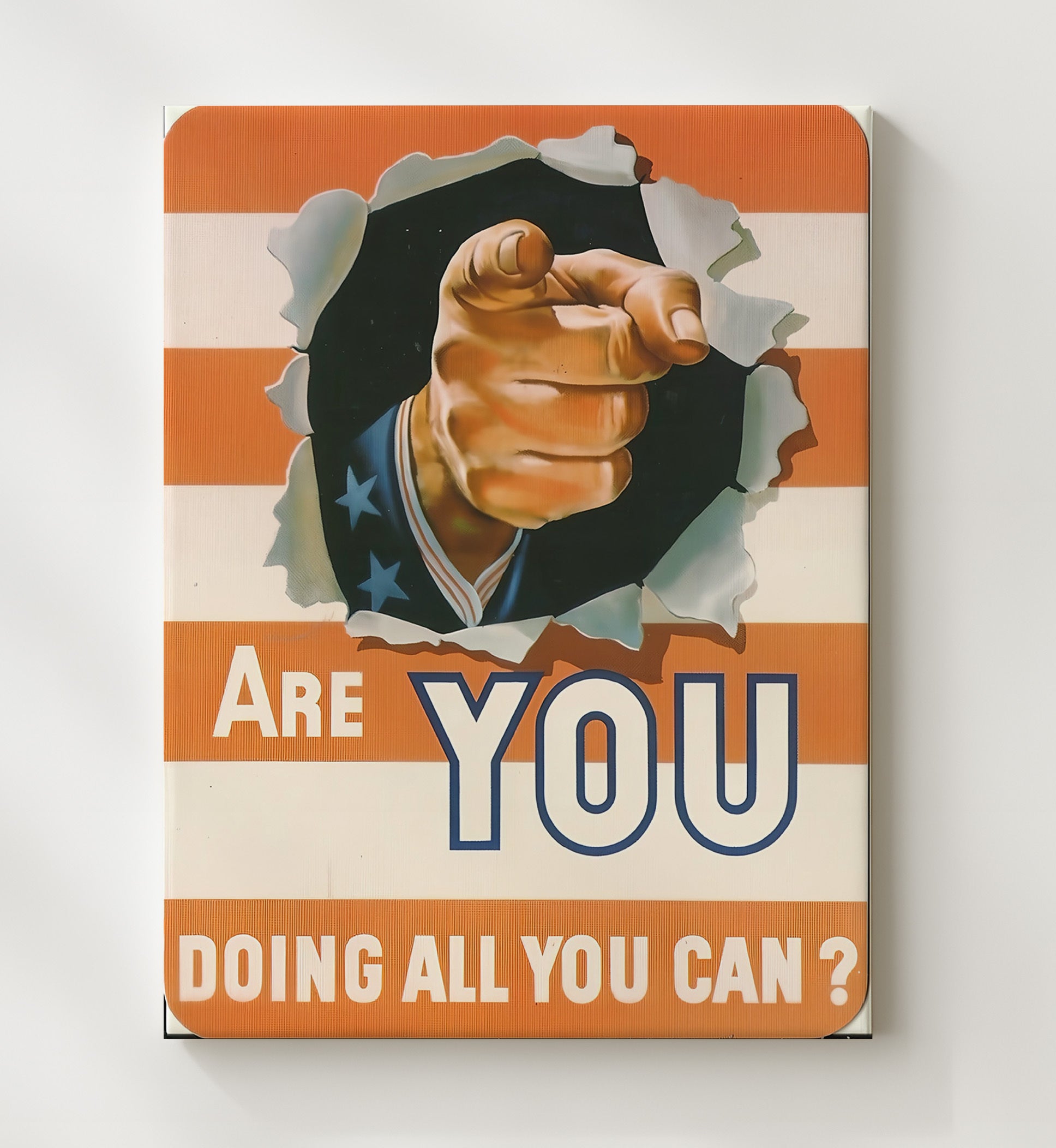 Modern - Recruitment Style Poster - Are You Doing All You Can Uncle Sam Pointing History Wall Art