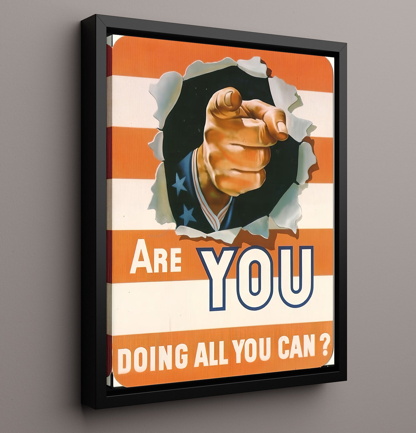 Modern - Recruitment Style Poster - Are You Doing All You Can Uncle Sam Pointing History Wall Art