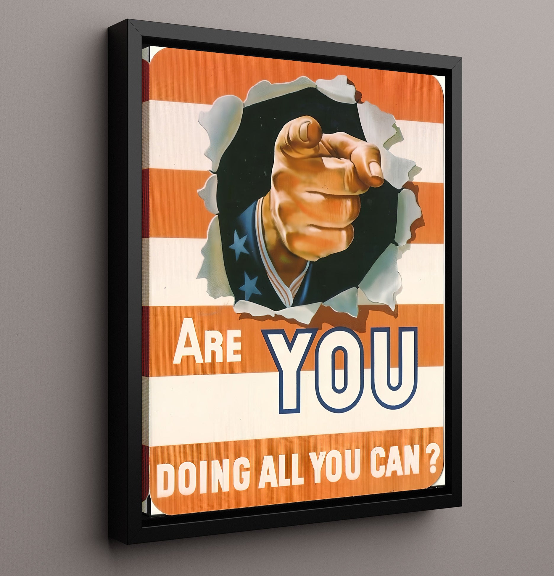 Modern - Recruitment Style Poster - Are You Doing All You Can Uncle Sam Pointing History Wall Art