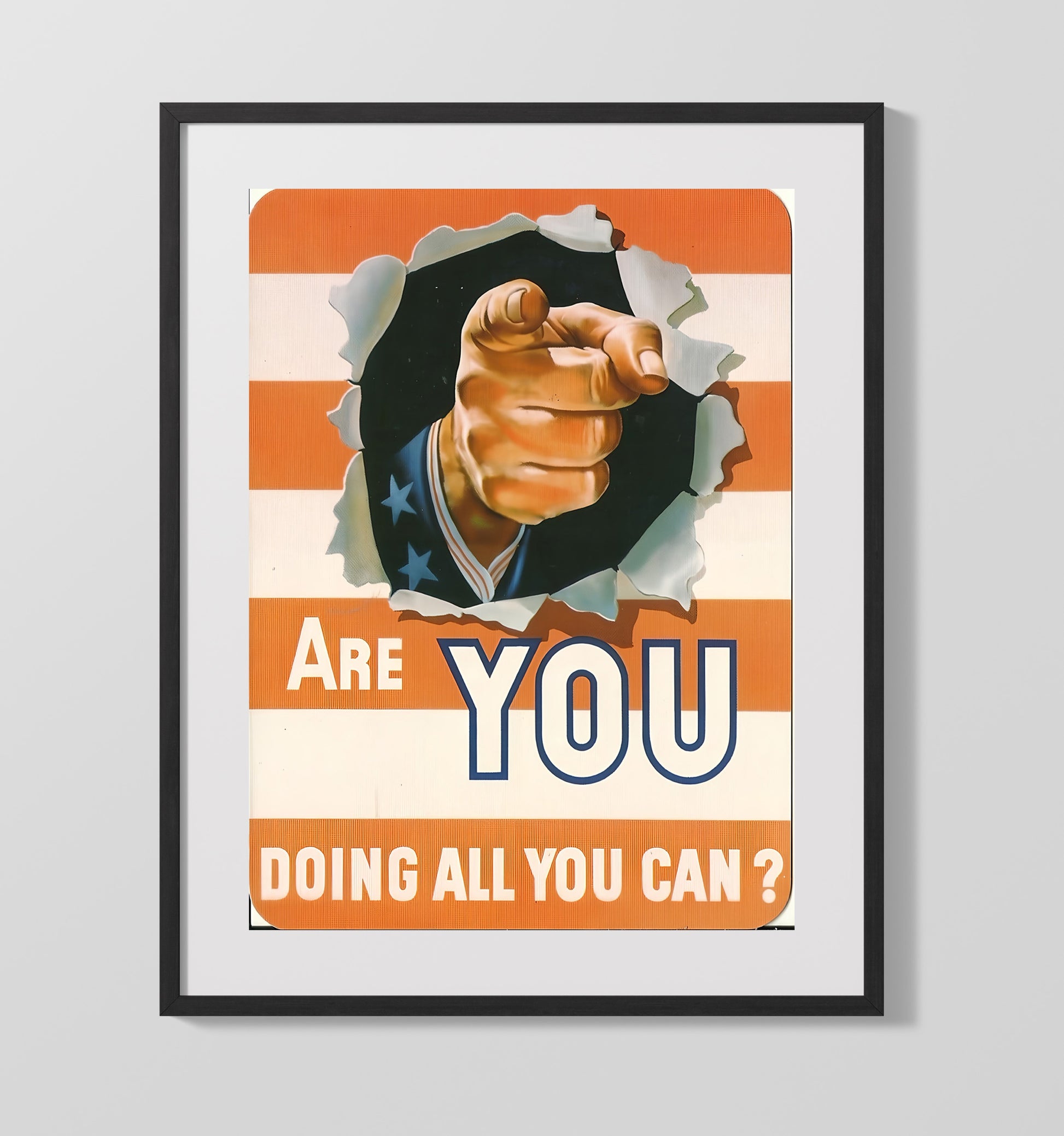 Modern - Recruitment Style Poster - Are You Doing All You Can Uncle Sam Pointing History Wall Art