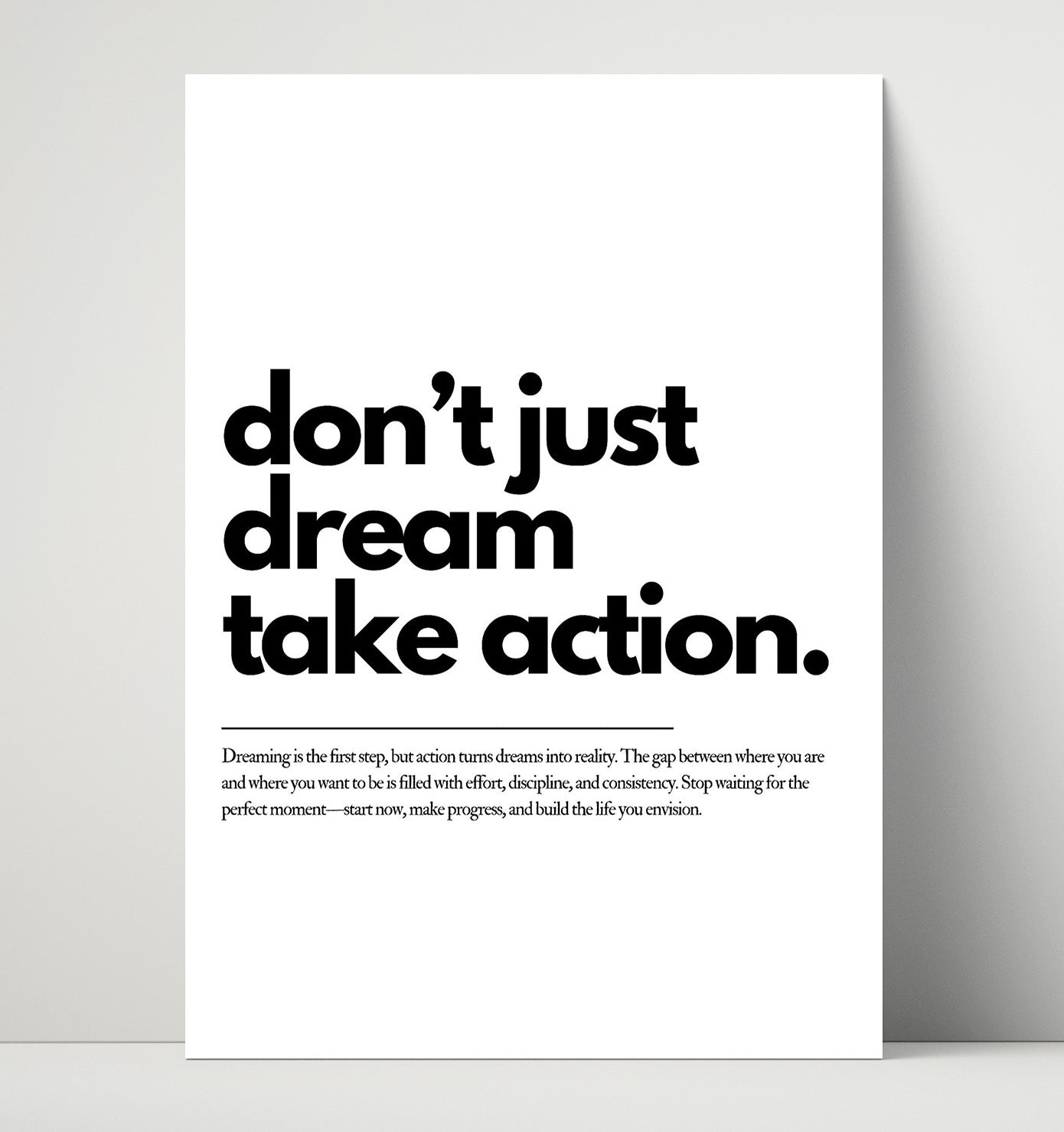 Dont Just Dream Take Action 16x20 Unframed Print motivational quote wall art print – Inspirational Quote Wall Art decor