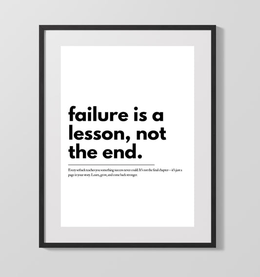 Failure Is A Lesson Not the End Vintage Wall Art 16x20 Gallery Framed Artwork wall art print – vintage decor