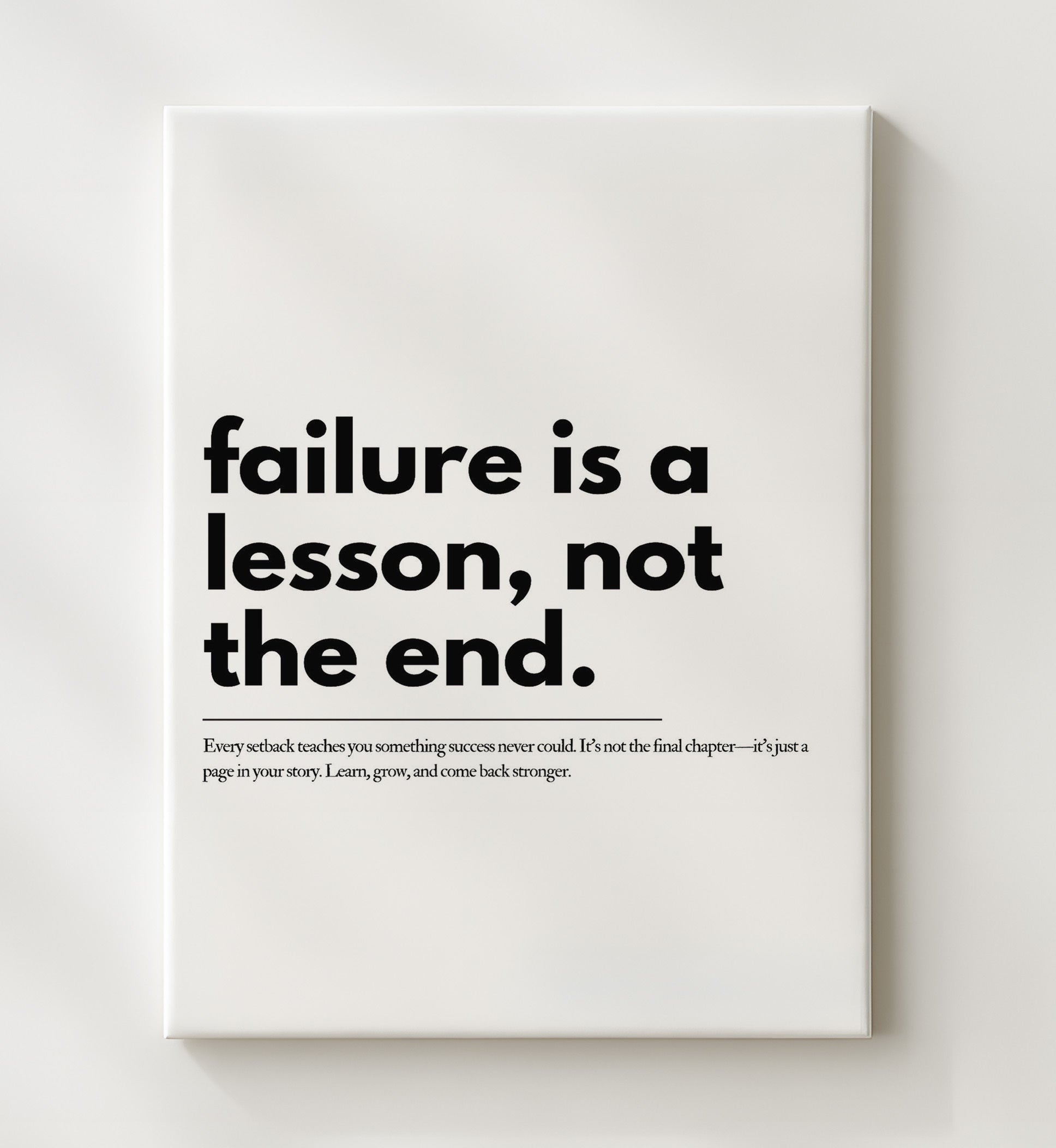 Failure Is A Lesson Not the End Vintage Wall Art 20x24 Canvas motivational quote wall art print – Inspirational Quote Wall Art decor