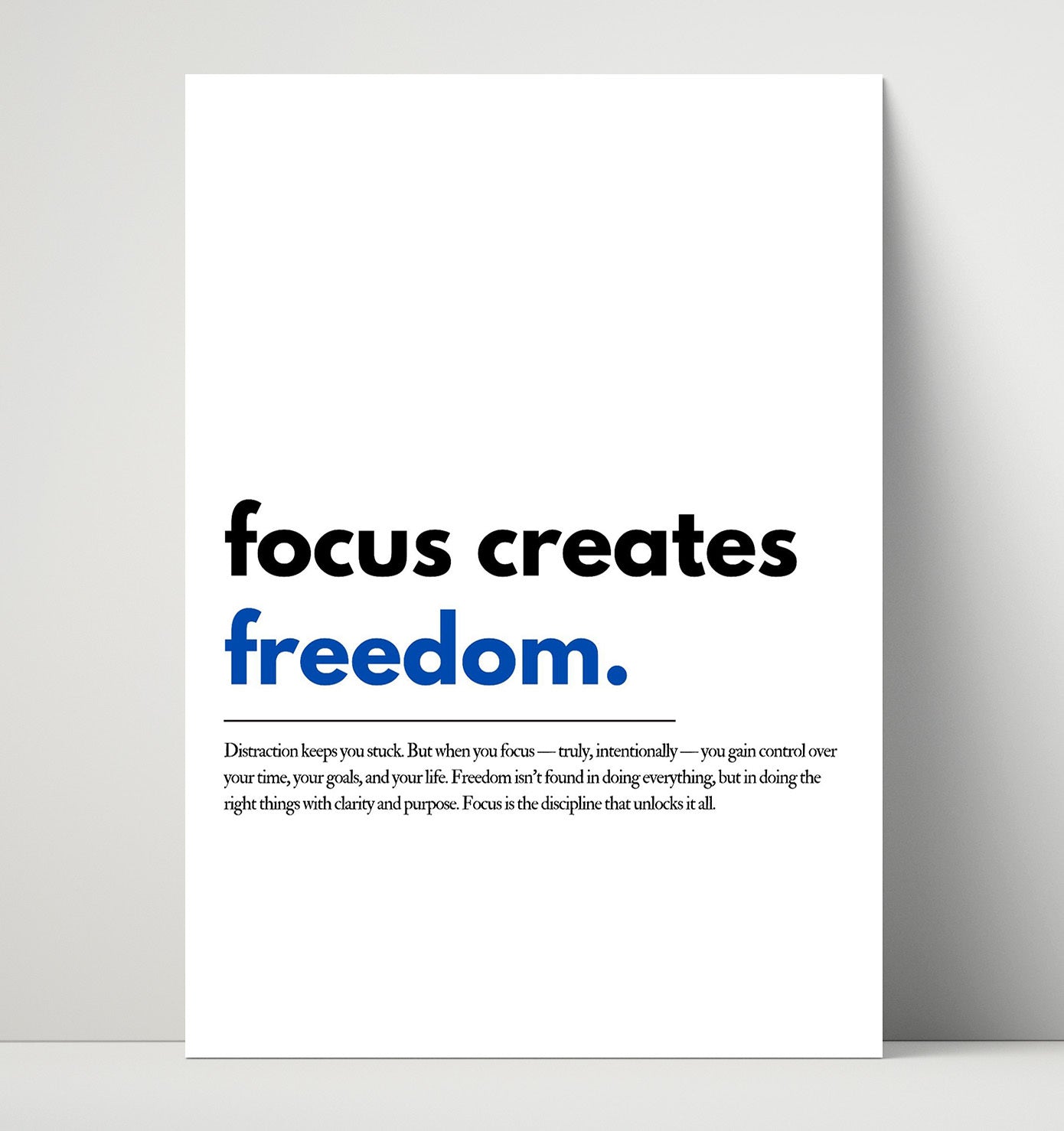 Focus Creates Freedom Vintage Wall Art 16x20 Unframed Print motivational quote wall art print – Inspirational Quote Wall Art decor