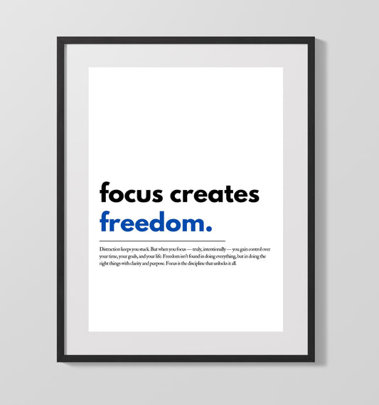 Focus Creates Freedom Vintage Wall Art 16x20 Gallery Framed Artwork wall art print – vintage decor