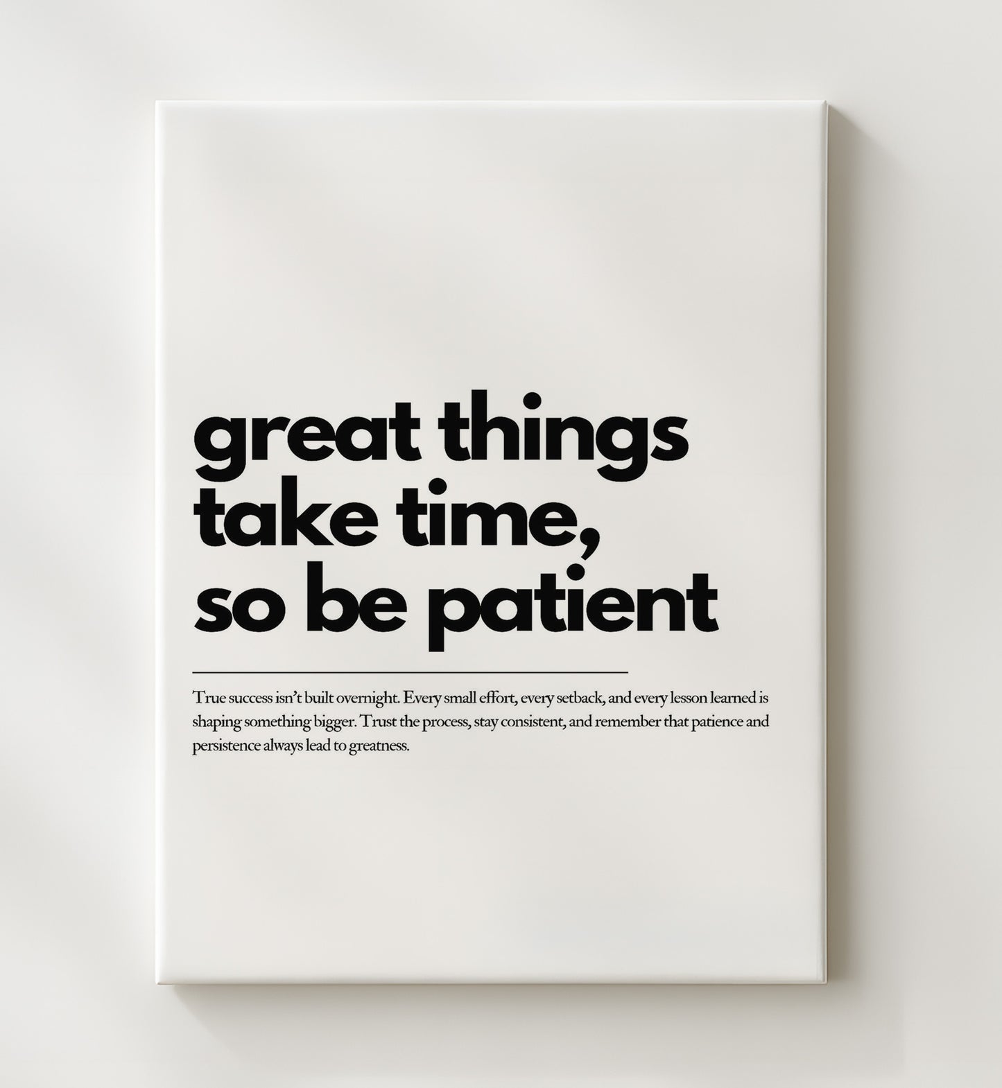 Great Things Take Time Be Patient Vintage Wall Art 20x24 Canvas motivational quote wall art print – Inspirational Quote Wall Art decor