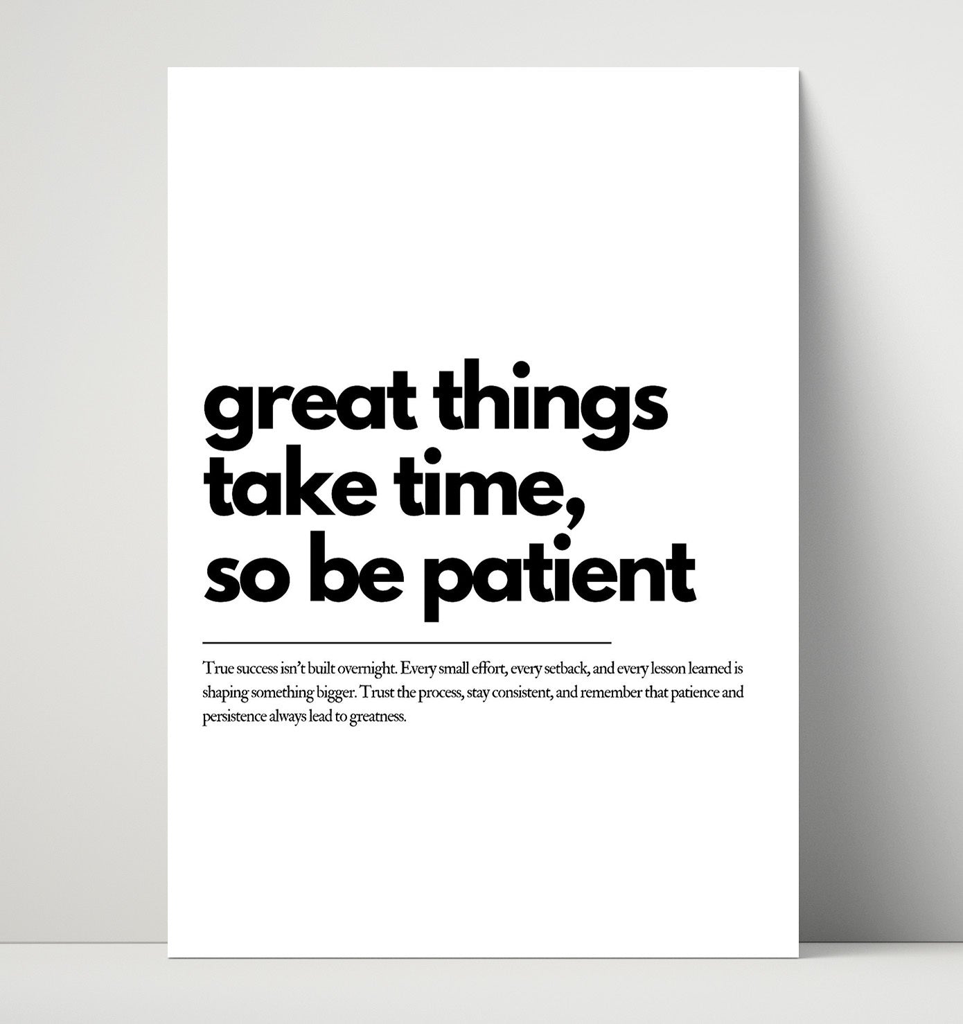 Great Things Take Time Be Patient Vintage Wall Art 16x20 Unframed Print motivational quote wall art print – Inspirational Quote Wall Art decor