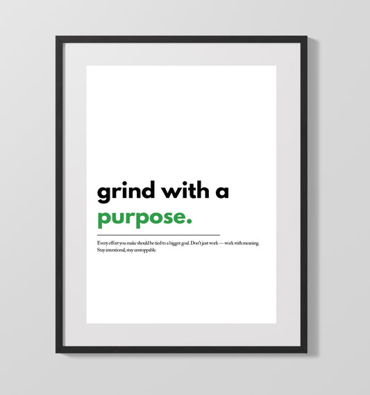 Grind with A Purpose Vintage Wall Art 16x20 Gallery Framed Artwork wall art print – vintage decor