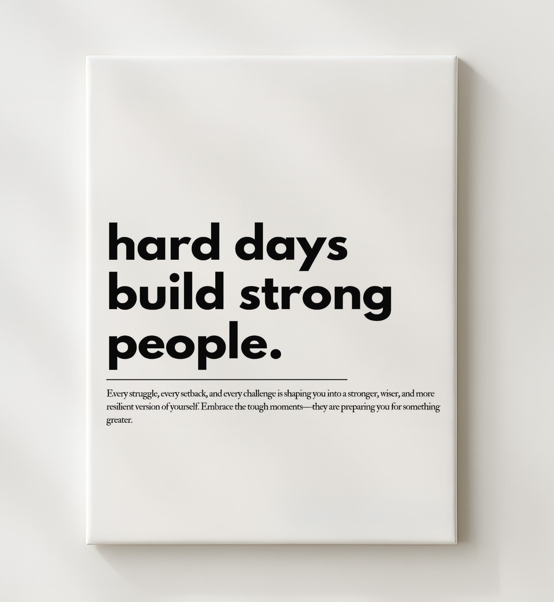 Hard Days Build Strong People Vintage Wall Art 20x24 Canvas motivational quote wall art print – Inspirational Quote Wall Art decor