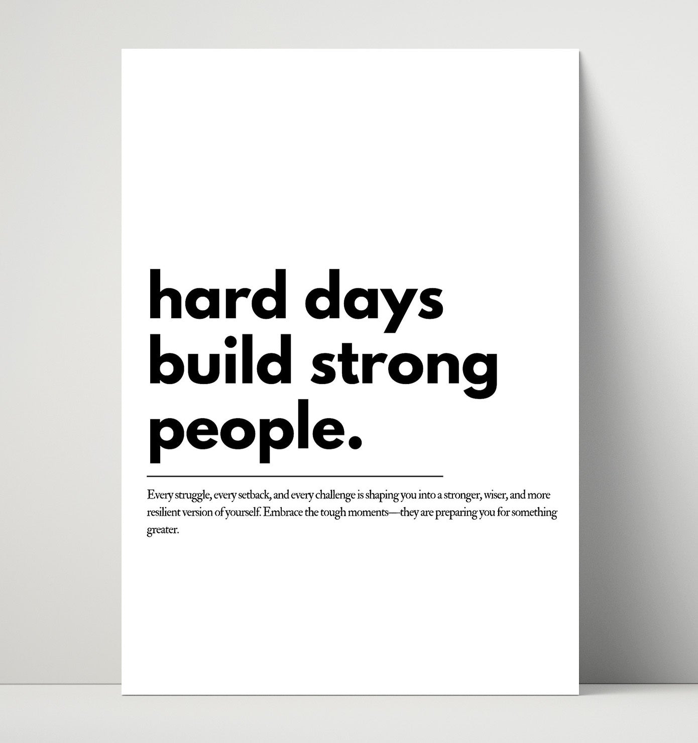 Hard Days Build Strong People Vintage Wall Art 16x20 Unframed Print motivational quote wall art print – Inspirational Quote Wall Art decor