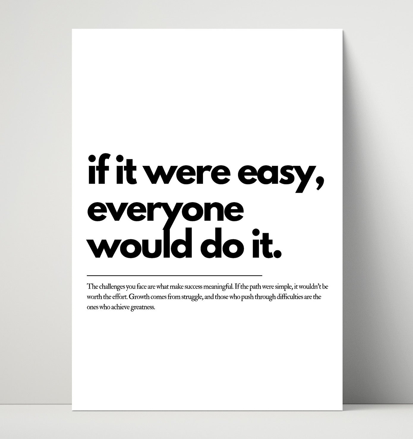 If It Were Easy Everyone Would Do It Vintage Wall Art 16x20 Unframed Print motivational quote wall art print – Inspirational Quote Wall Art decor