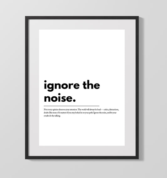 Ignore the Noise Vintage Wall Art 16x20 Gallery Framed Artwork wall art print – vintage decor