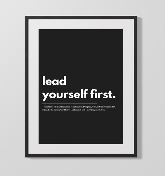 Lead Yourself First Vintage Wall Art 16x20 Gallery Framed Artwork wall art print – vintage decor