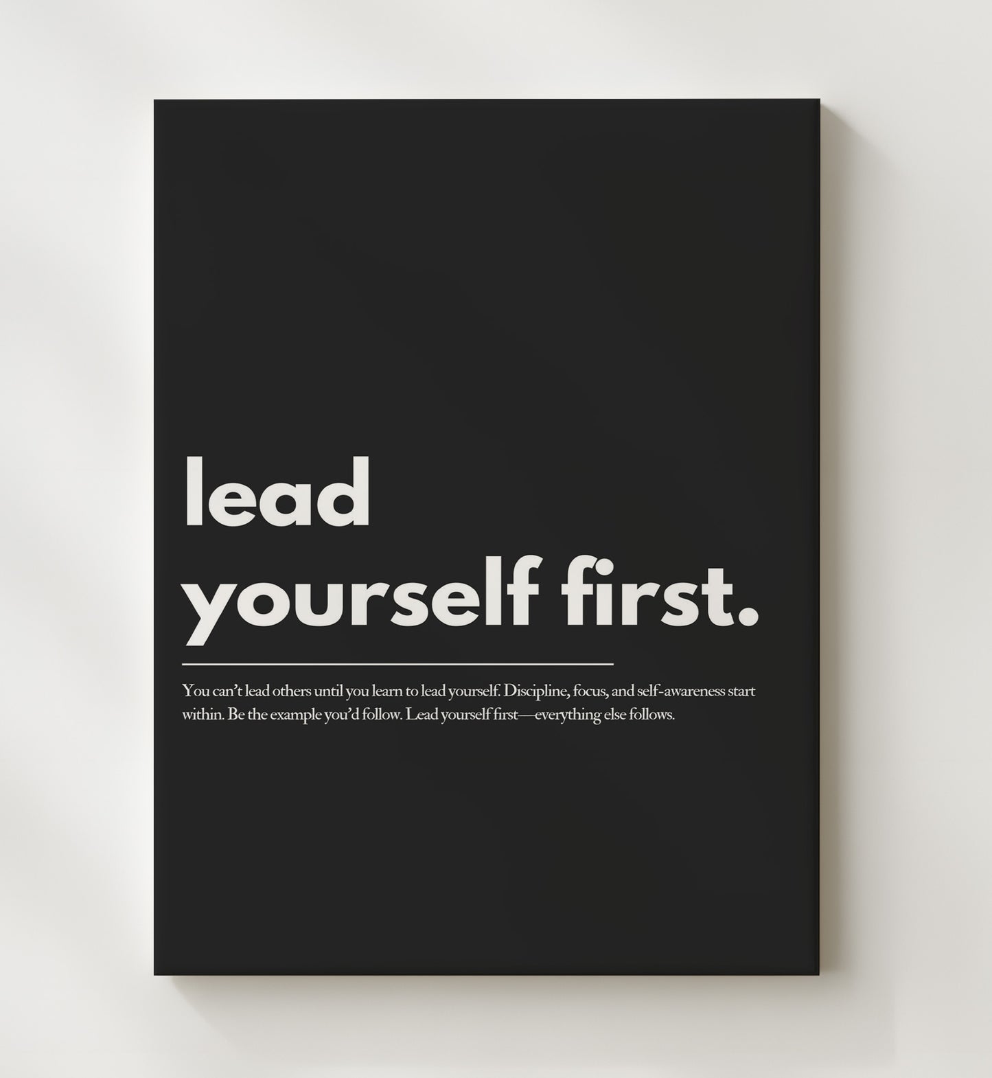 Lead Yourself First Vintage Wall Art 20x24 Canvas motivational quote wall art print – Inspirational Quote Wall Art decor