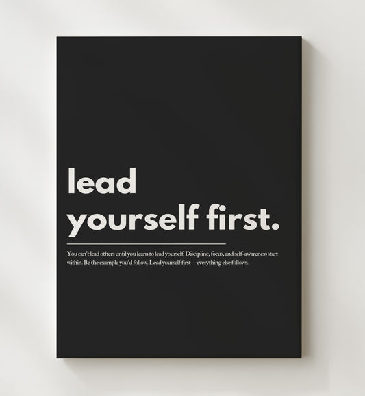 Lead Yourself First 16x20 Gallery Frame inspirational quote wall art