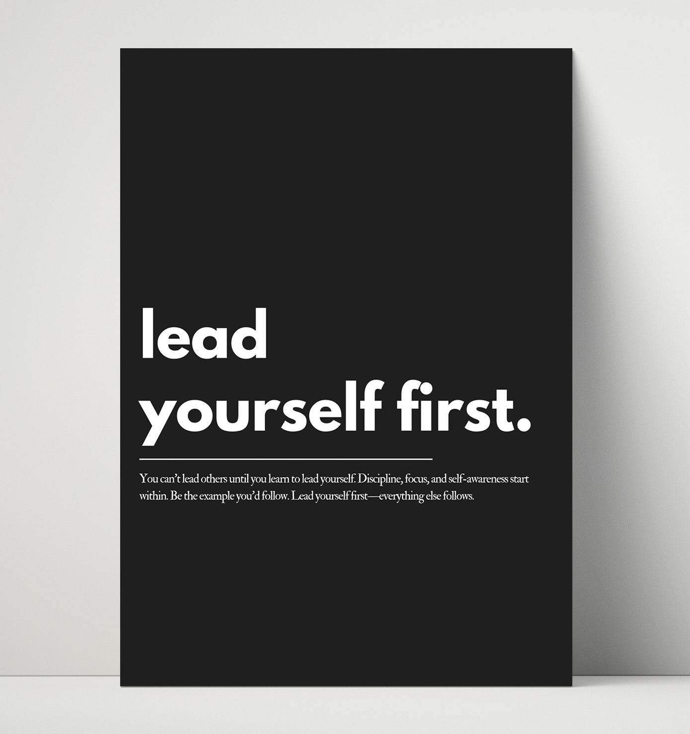 Lead Yourself First Vintage Wall Art 16x20 Unframed Print motivational quote wall art print – Inspirational Quote Wall Art decor