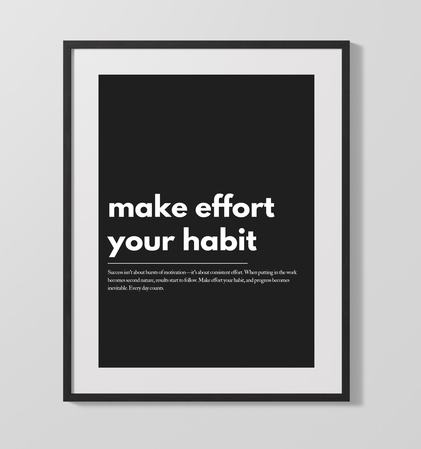 Make Effort Your Habit Vintage Wall Art 16x20 Gallery Frame motivational quote wall art print – Inspirational Quote Wall Art decor