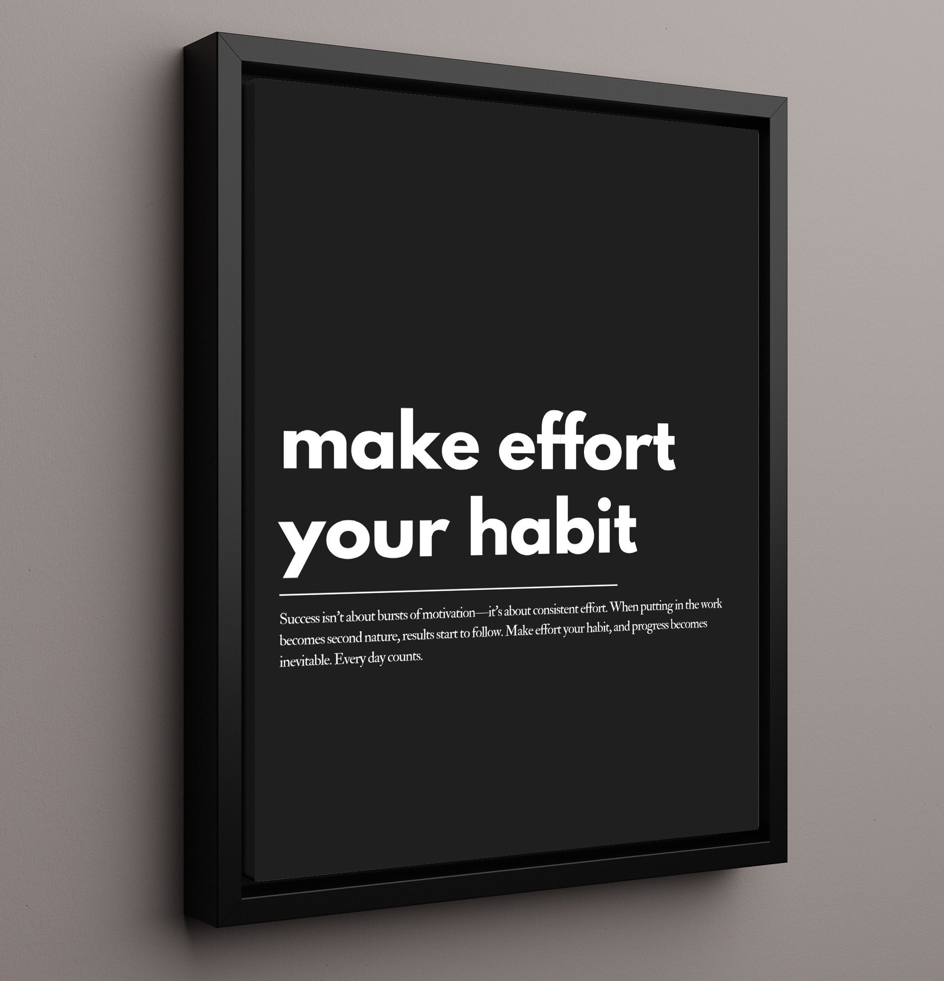 Make Effort Your Habit Vintage Wall Art 16x20 Framed Canvas motivational quote wall art print – Inspirational Quote Wall Art decor