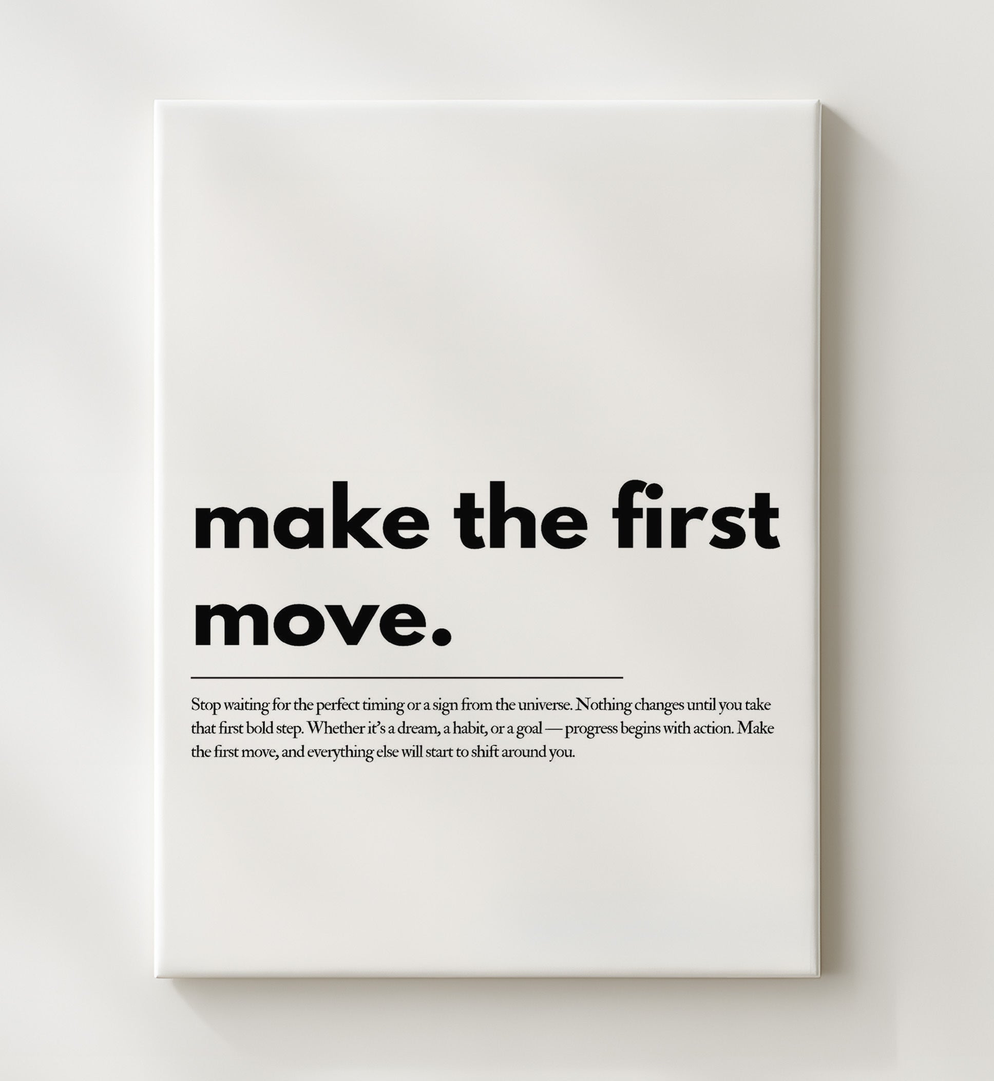 Make the First Move Vintage Wall Art 20x24 Canvas motivational quote wall art print – Inspirational Quote Wall Art decor