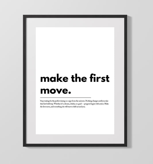 Make the First Move Vintage Wall Art 16x20 Gallery Framed Artwork wall art print – vintage decor