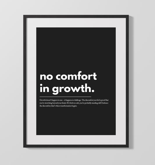 No Comfort in Growth Vintage Wall Art 16x20 Gallery Framed Artwork wall art print – vintage decor