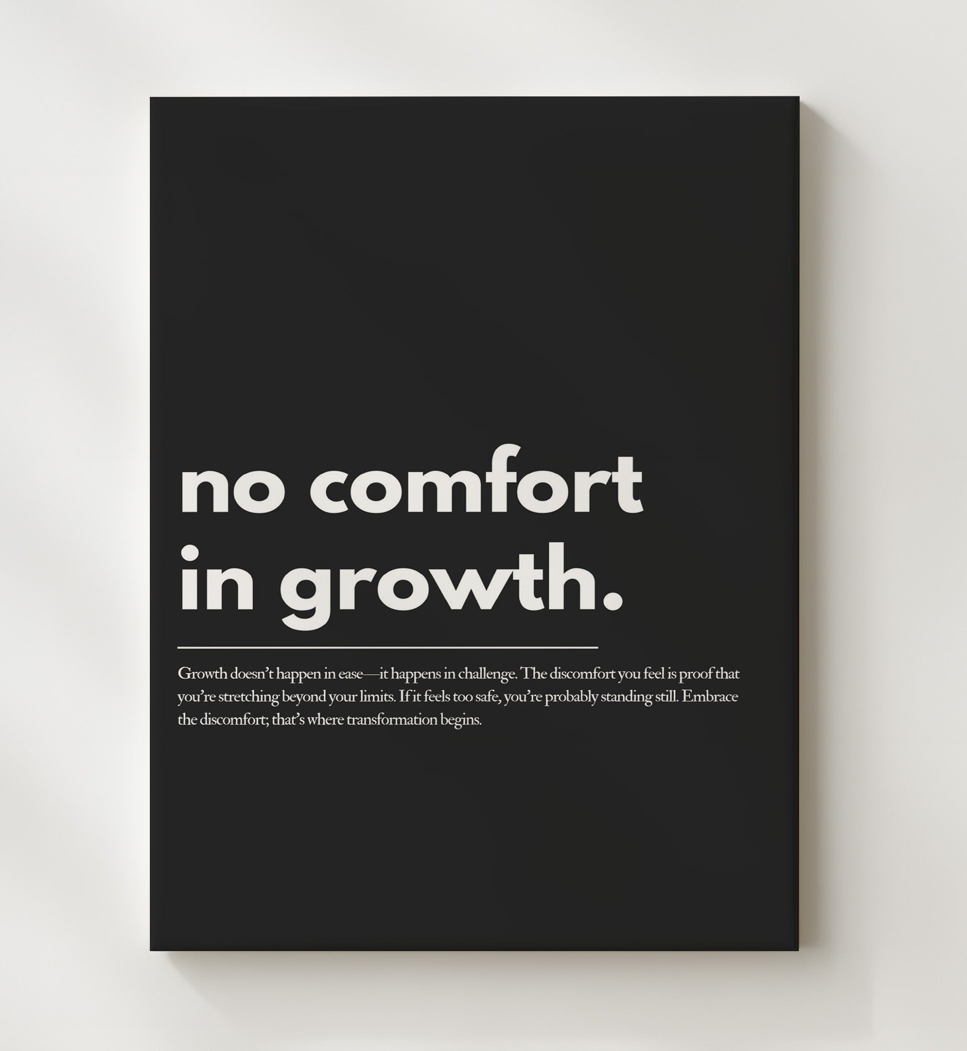 No Comfort in Growth Vintage Wall Art 20x24 Canvas motivational quote wall art print – Inspirational Quote Wall Art decor