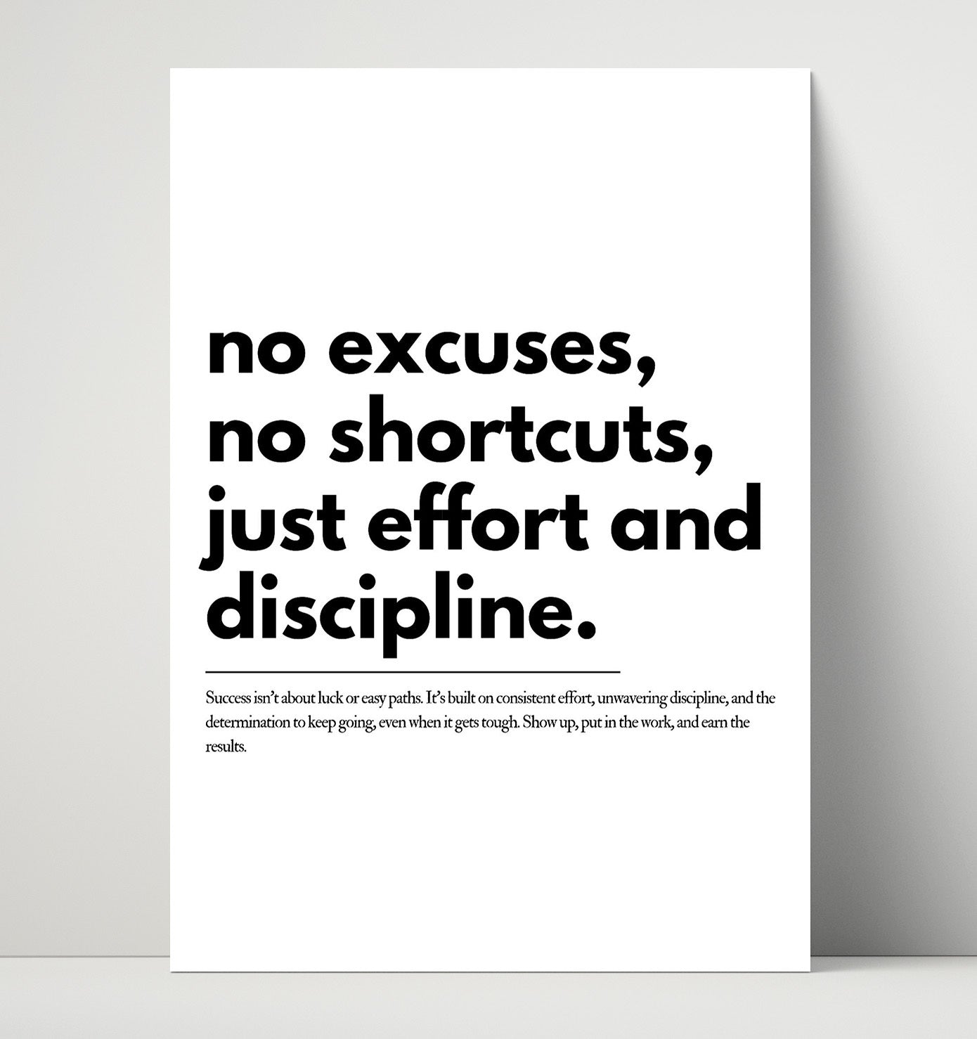 No Excuses No Shortcuts Just Effort and Discipline Vintage Wall Art 16x20 Unframed Print motivational quote wall art print – Inspirational Quote Wall Art decor